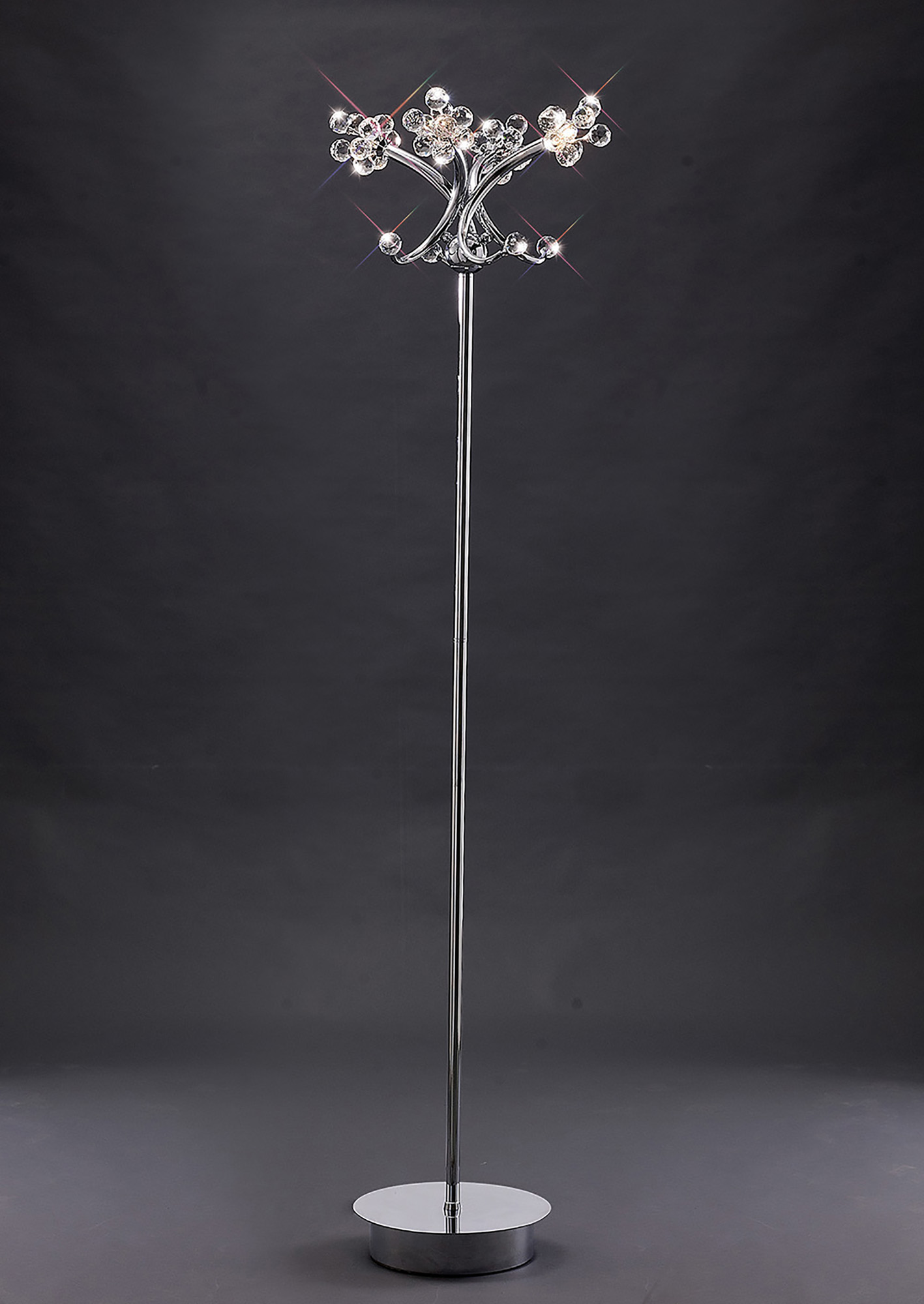 Octavia Polished Chrome Crystal Floor Lamps Diyas Designer Floor Lamps 